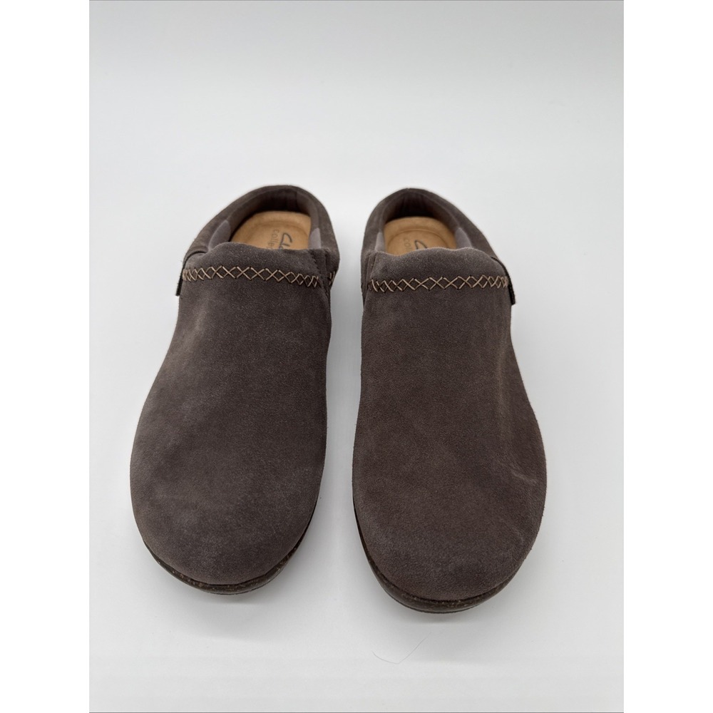 Clarks Dark Gray Taupe Roseville Echo Clogs Comfort Slip on Shoes Size 11 New
